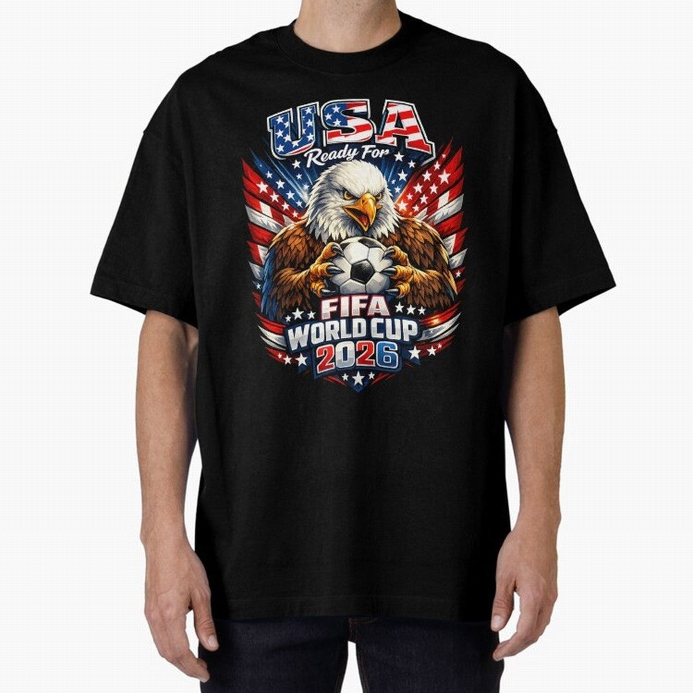 Soccer Pride Design For American Football Fans USA FIFA World Cup 2026 Oversized T-Shirt Upgrade Match Day Hype around FIFA World Cup 2026, Messi, CR7 and Mbappe, Netherlands, Football History, Final Match Energy, Crowd Noise and Once in a Lifetime