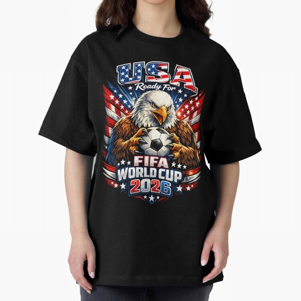 Soccer Pride Design For American Football Fans USA FIFA World Cup 2026 Oversized T-Shirt Upgrade Match Day Hype around FIFA World Cup 2026, Messi, CR7 and Mbappe, Netherlands, Football History, Final Match Energy, Crowd Noise and Once in a Lifetime
