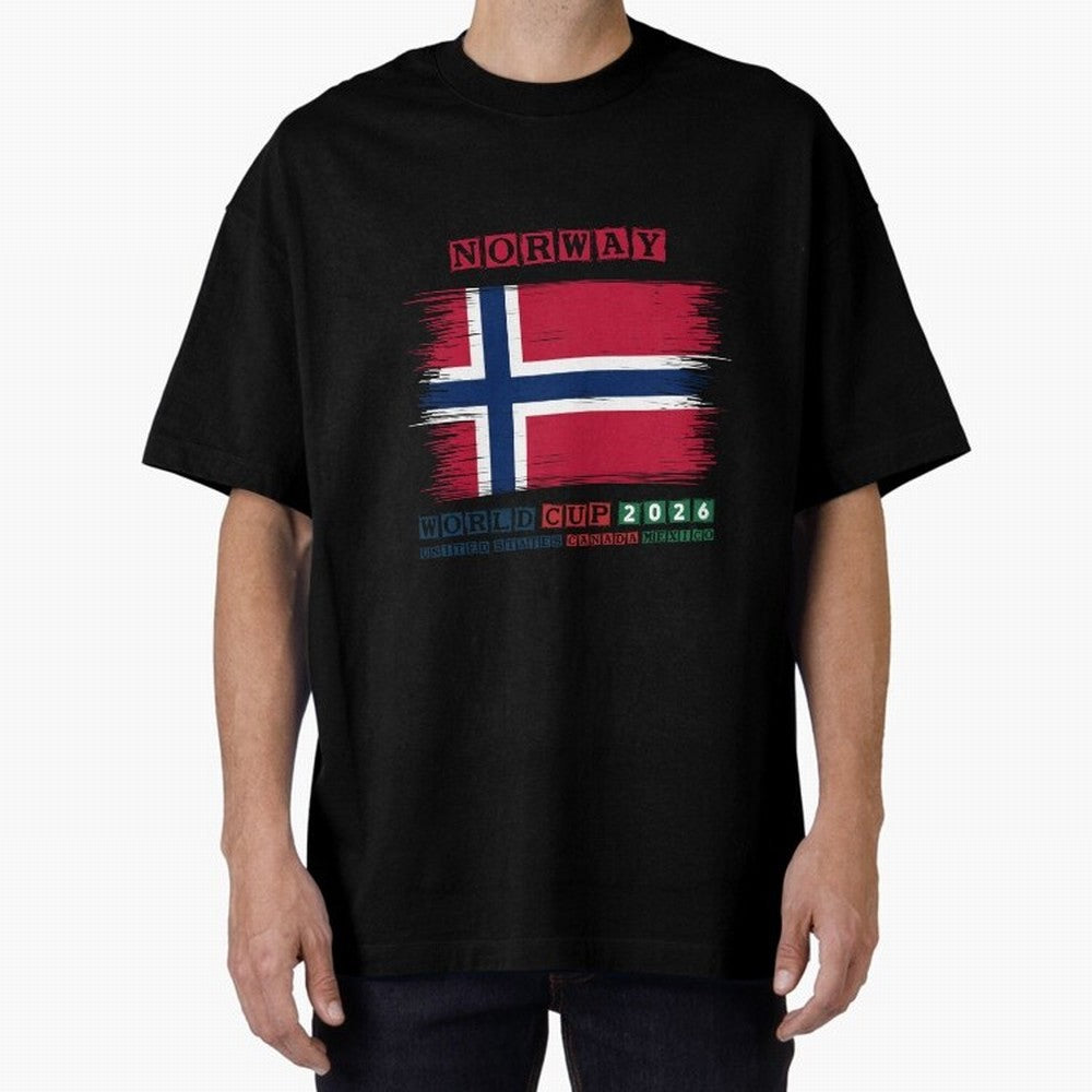NORWAY WORLD CUP 2026 Oversized T-Shirt Honor FIFA World Cup 2026 Group Stage for Fans of CR7 and Spain and Netherlands, Bringing Goal Celebration Energy, Supporter Heritage, Football Icons and Worldwide Tournament Joy; Made for Die Hard