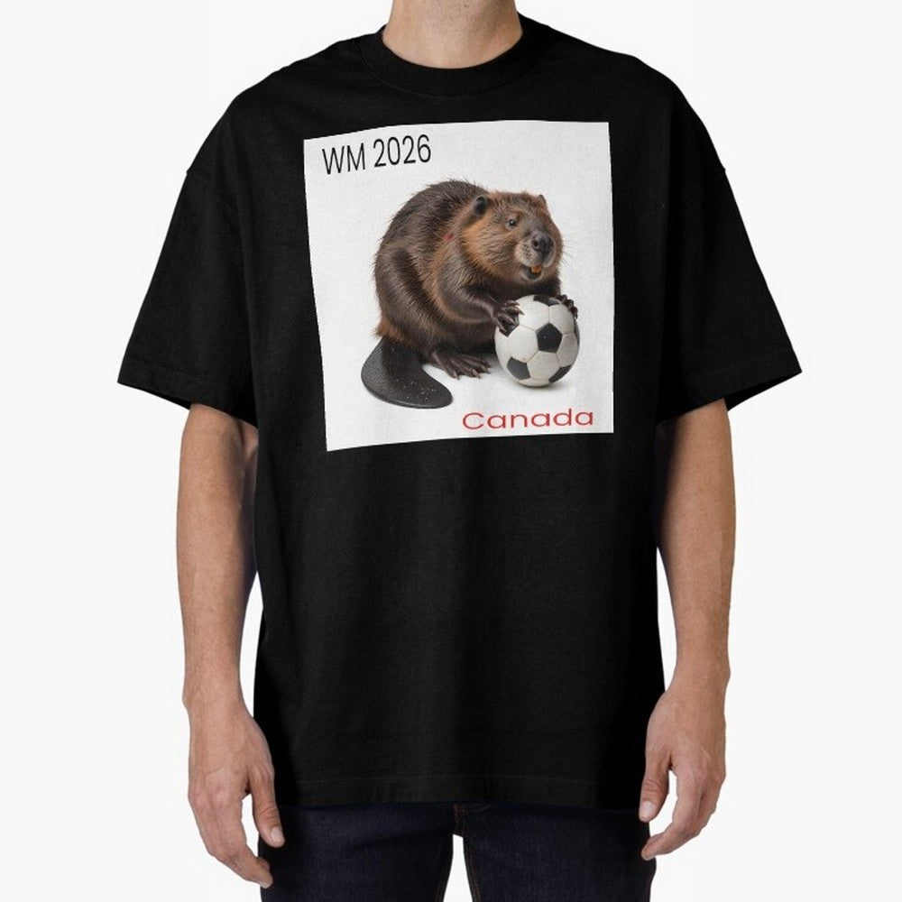 Canadian beaver invites you to World Cup 2026 in USA, Canada and Mexico Oversized T-Shirt Elevate FIFA World Cup 2026 Group Stage Capturing Messi, CR7 and Mbappe, Brazil Energy, Stadium Chants, National Pride, Trophy Dreams and Unforgettable