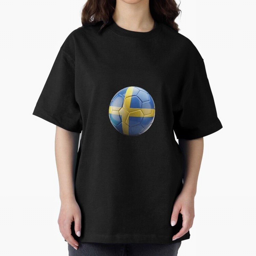 Sweden Football Oversized T-Shirt Live for the Drama of Global Football Passion for FIFA World Cup 2026, Driven by Neymar, France, Worldwide Fan Energy, Dramatic Goals, Stadium Lights and Championship Celebrations; Ideal for Fans Who Follow Messi,