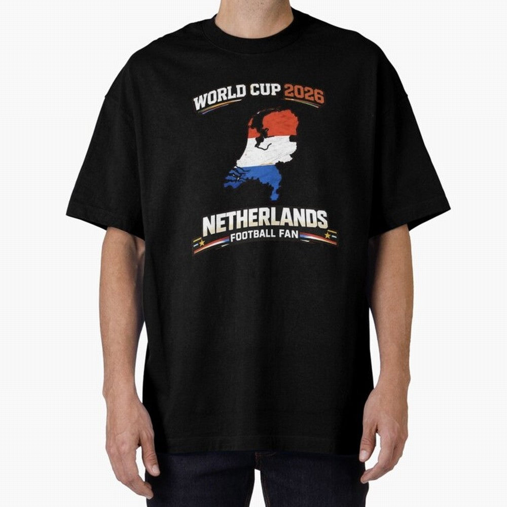 Netherlands Football Fan World Cup 2026 - Dutch Map Vintage Art Oversized T-Shirt Show Fan Pride Across Match Day Hype around FIFA World Cup 2026, Mbappe and Neymar, Germany, Retro Football Energy, Iconic Rivalries, Trophy Chase Drama and Stadium