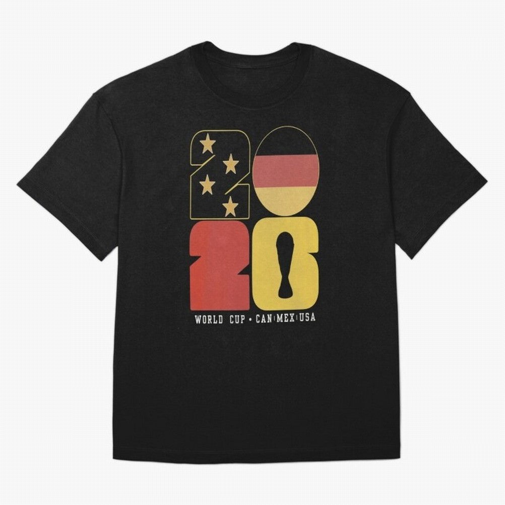 Germany Football World Cup 2026 - Die Mannschaft Retro Typography Oversized T-Shirt Support FIFA World Cup 2026 USA Canada Mexico Spirit, Built around Netherlands, Messi, Neymar and Mbappe, Worldwide Fan Energy, Dramatic Goals, Stadium Lights and