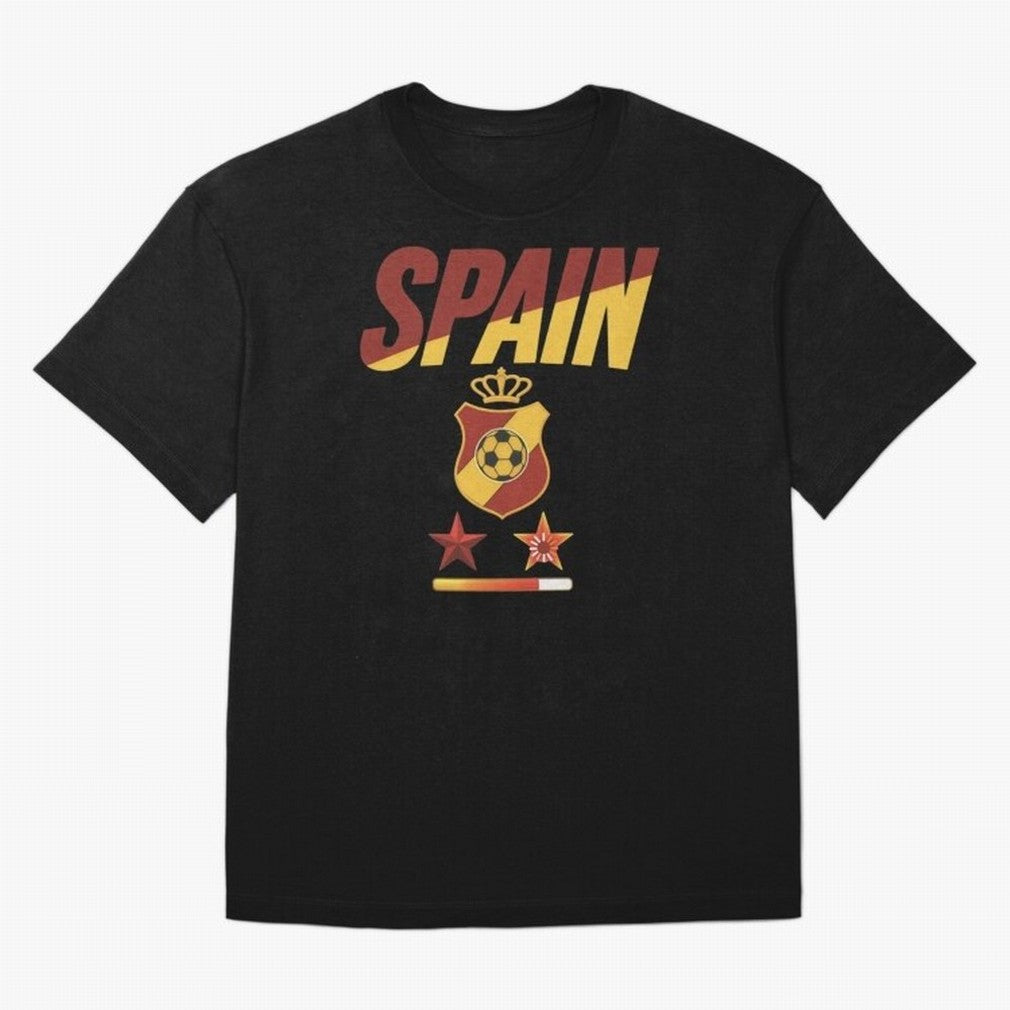 Spain Football World Cup 2026 - La Roja Stars Loading Oversized T-Shirt Keep the Match Day Mood of FIFA World Cup 2026 USA Canada Mexico Spirit, Built around Brazil, Portugal and Argentina, Mbappe and Neymar, Match Day Excitement, Supporter