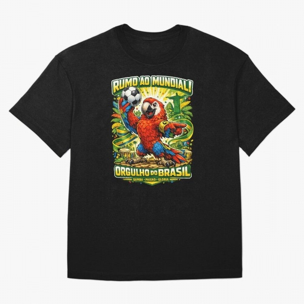 Brazil World Cup 2026 Macaw Fan Art Oversized T-Shirt Carry the Dream of FIFA World Cup 2026 Spirit, Featuring Netherlands, Neymar, Tournament Hype, Historic Matchups, Family Viewing Parties and Global Sports Pride; Built for Supporters Chasing