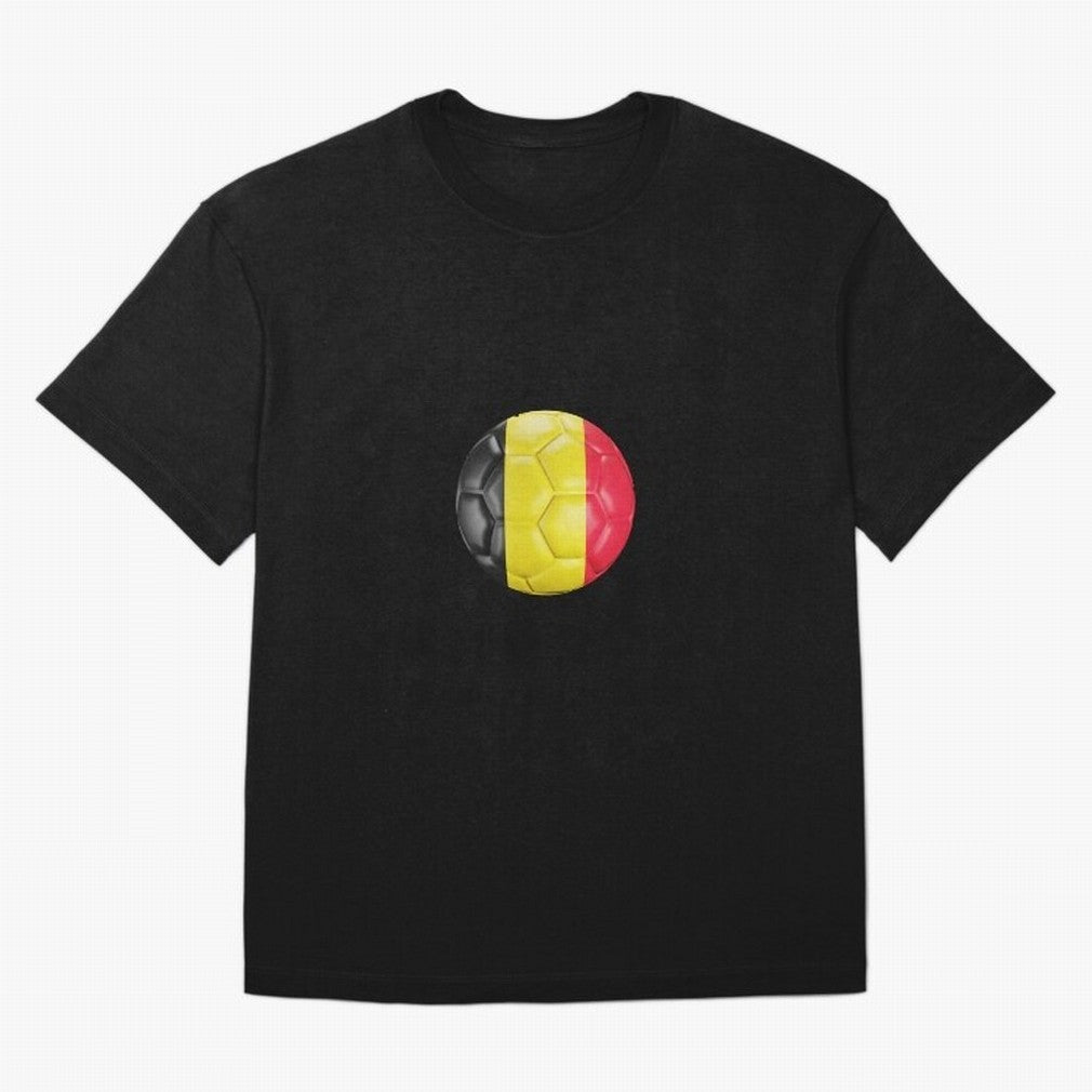 Belgium Football Ball Oversized T-Shirt Represent the Passion of Match Day Hype around FIFA World Cup 2026 Group Stage, CR7 and Messi, Argentina, Game Day Rituals, Football Legends, Country Pride and the Road to the Final; Created for Match Day