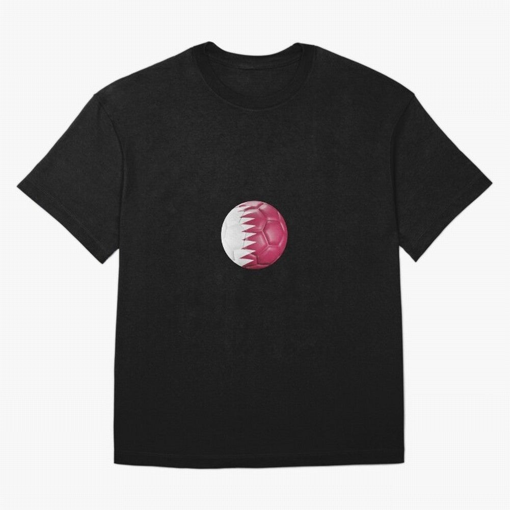 Qatar Flag Ball Oversized T-Shirt Represent the Passion of the FIFA World Cup 2026 USA Canada Mexico Journey through Messi, Neymar and Mbappe Highlights, Argentina, France and Brazil Pride, Soccer Culture, Superstar Moments, National Team Dreams