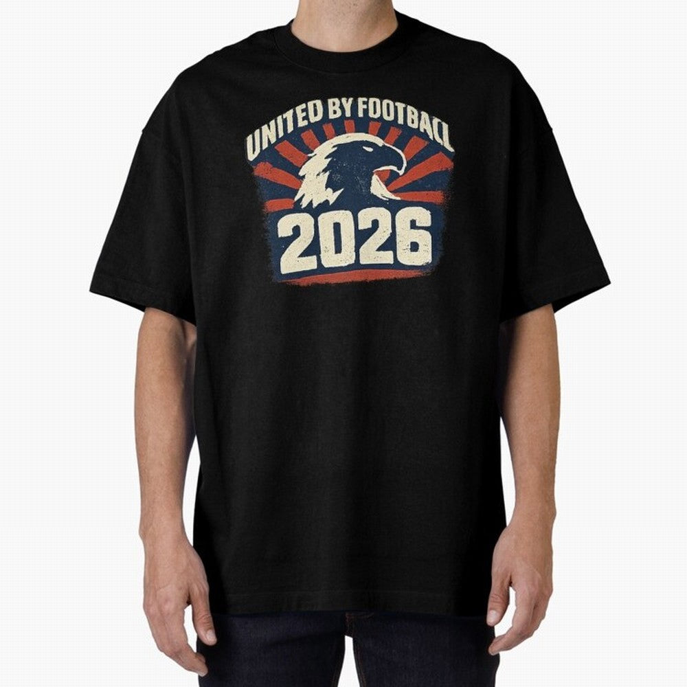 United By Football 2026 Vintage Soccer Fan USA T-Shirt Oversized T-Shirt Carry the Colors and Pride of FIFA World Cup 2026 USA Canada Mexico Spirit, Featuring Argentina and Brazil, Mbappe and Neymar, Classic Soccer Heritage, Championship Pressure,