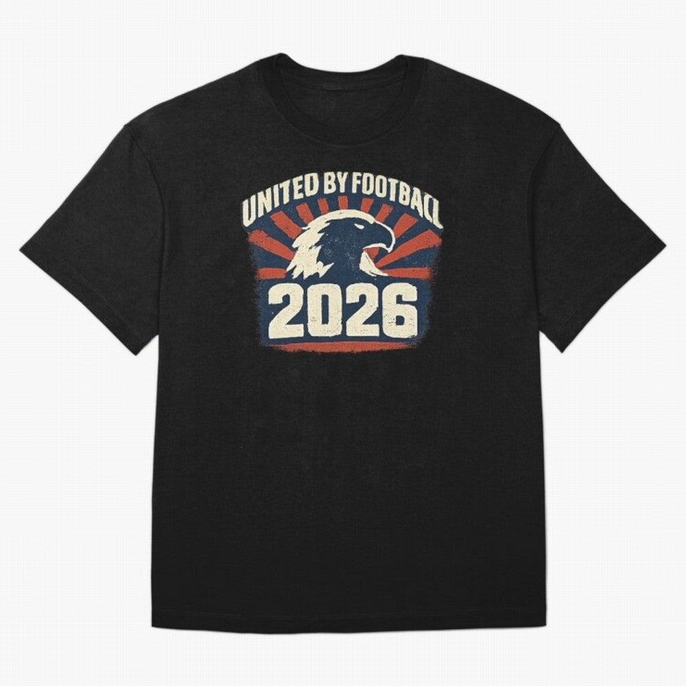 United By Football 2026 Vintage Soccer Fan USA T-Shirt Oversized T-Shirt Carry the Colors and Pride of FIFA World Cup 2026 USA Canada Mexico Spirit, Featuring Argentina and Brazil, Mbappe and Neymar, Classic Soccer Heritage, Championship Pressure,
