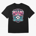 Miami 2026 Host City Emblem Soccer Football Events Oversized T-Shirt Bring Trophy Dreams to Match Day Hype around FIFA World Cup 2026 Group Stage, Messi, Neymar and Mbappe, Portugal, Spain and Germany, Tournament Hype, Historic Matchups, Family