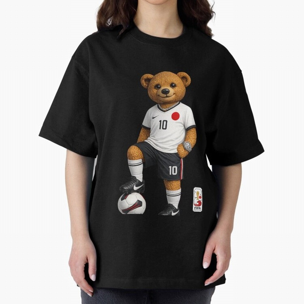 Japan Soccer Bear World Cup Teddy Bear Oversized T-Shirt Live the Energy of Match Day Hype around FIFA World Cup 2026, Haaland and Mbappe, Portugal, Tournament Hype, Historic Matchups, Family Viewing Parties and Global Sports Pride; Perfect for