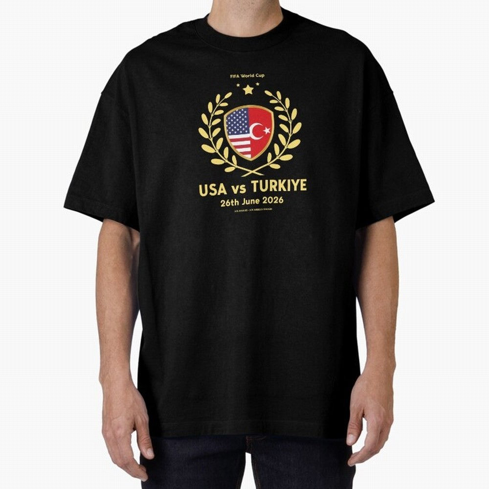 Copy of FIFA World Cup - USA v Turkiye Oversized T-Shirt Experience FIFA World Cup 2026 USA Canada Mexico for Fans of CR7 and Messi and England and Germany, Bringing Goal Celebration Energy, Supporter Heritage, Football Icons and Worldwide