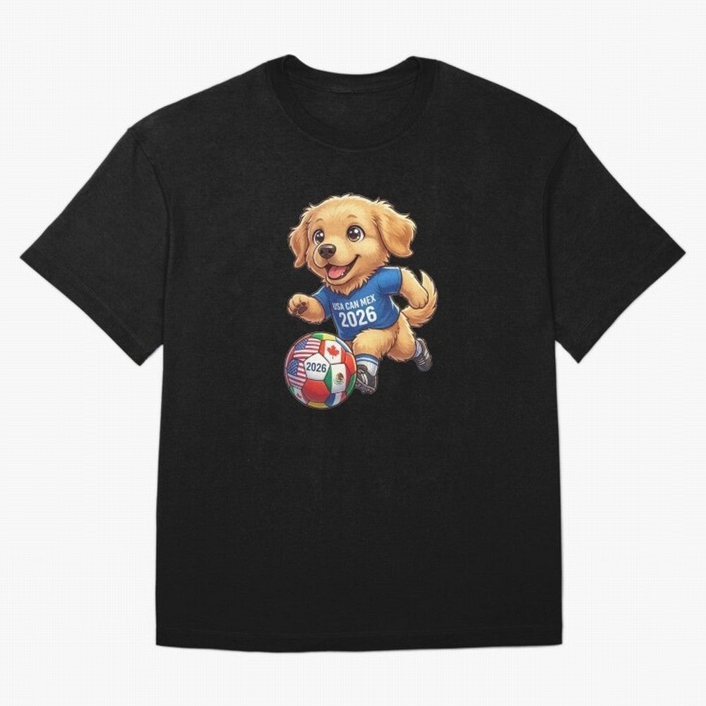 Golden Retriever Soccer Champ - World Cup 2026 Spirit Oversized T-Shirt Discover FIFA World Cup 2026 USA Canada Mexico with Cristiano Ronaldo, Portugal Energy, Game Day Rituals, Football Legends, Country Pride and the Road to the Final; Built for