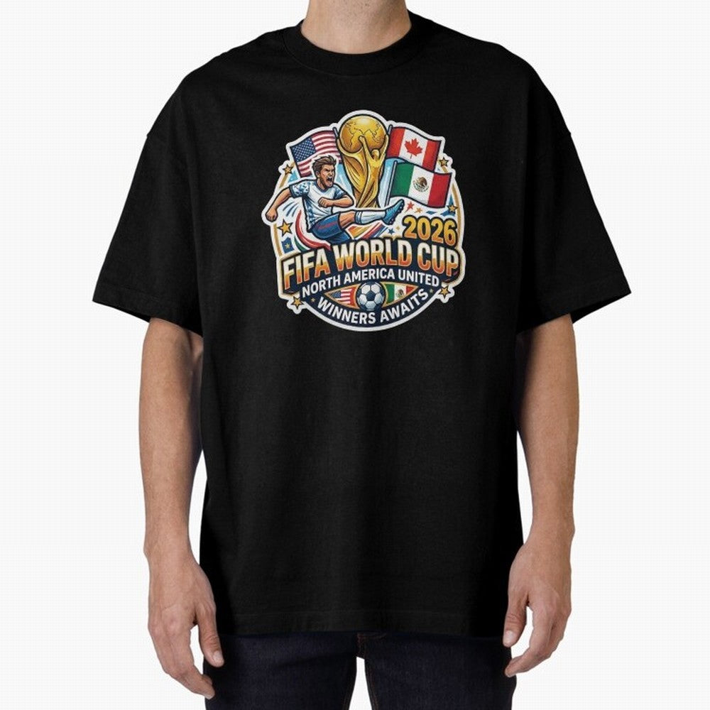 FIFA World Cup 2026 North America United Oversized T-Shirt Support the Legends of the FIFA World Cup 2026 Group Stage Journey through Neymar Highlights, Brazil Pride, Stadium Chants, National Pride, Trophy Dreams and Unforgettable Football