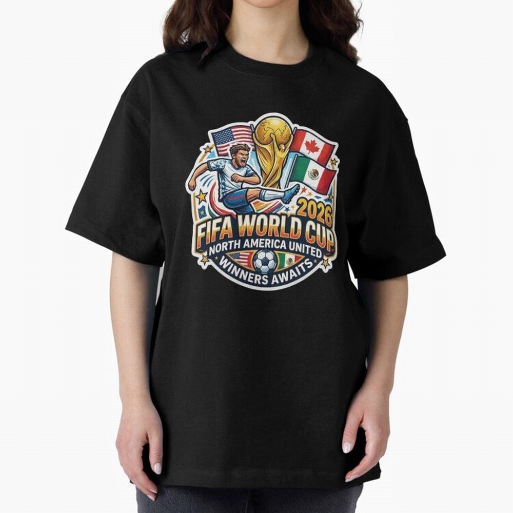 FIFA World Cup 2026 North America United Oversized T-Shirt Support the Legends of the FIFA World Cup 2026 Group Stage Journey through Neymar Highlights, Brazil Pride, Stadium Chants, National Pride, Trophy Dreams and Unforgettable Football