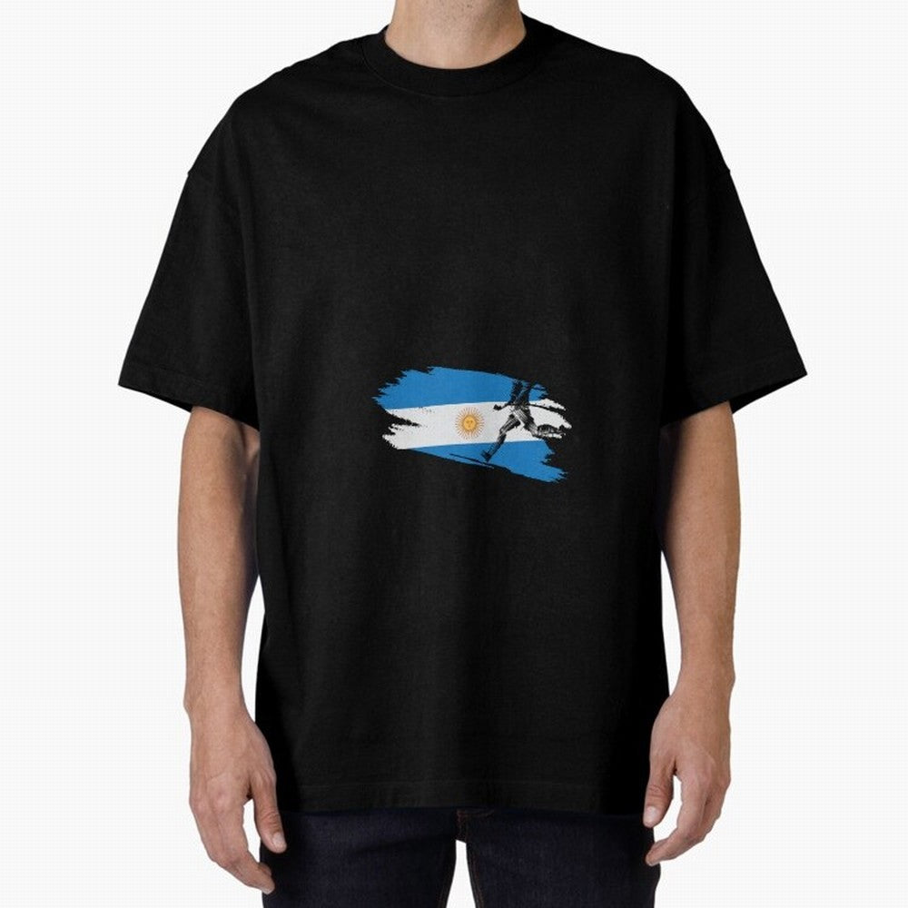 Argentina 2026 ¨C Muchachos ¨C Rumbo a la Cuarta en USA 2026 Oversized T-Shirt Mark FIFA World Cup 2026 Spirit, Inspired by Argentina, France and Brazil, Messi and Cristiano Ronaldo, Football Passion, Legendary Performances, Festival Vibes and