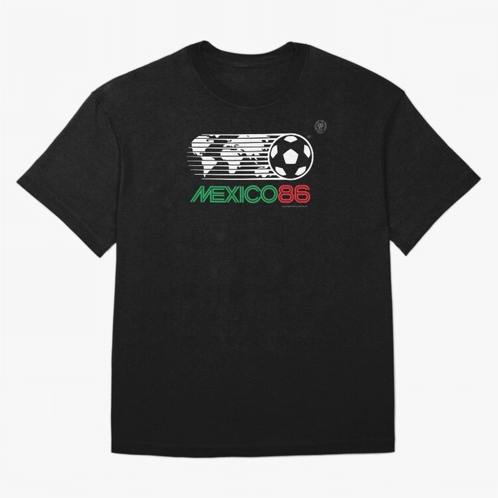 Mexico 86 Logo Tribute ¨C Retro Soccer World Cup Inspired Graphic | Vintage Mexican Football Art | Ruben Santiago Creative Oversized T-Shirt Show Your Tournament Heart for FIFA World Cup 2026 Group Stage for Fans of Messi, CR7 and Mbappe and